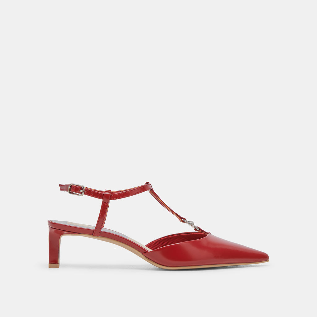 LAVON HEELS RED CRINKLE PATENT – Dolce Vita