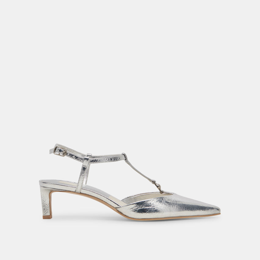 LAVON HEELS SILVER DISTRESSED LEATHER