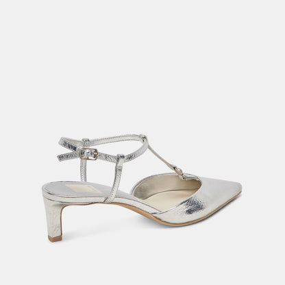 LAVON HEELS SILVER DISTRESSED LEATHER