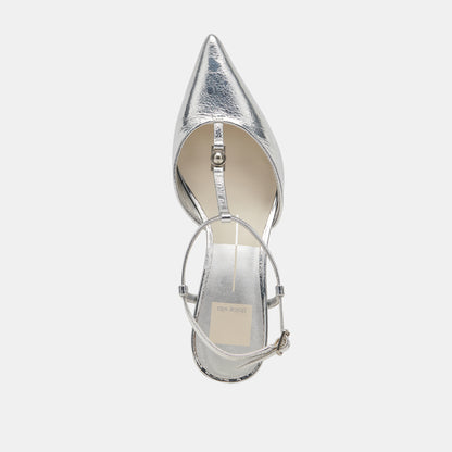 LAVON HEELS SILVER DISTRESSED LEATHER