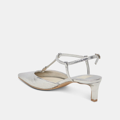 LAVON HEELS SILVER DISTRESSED LEATHER