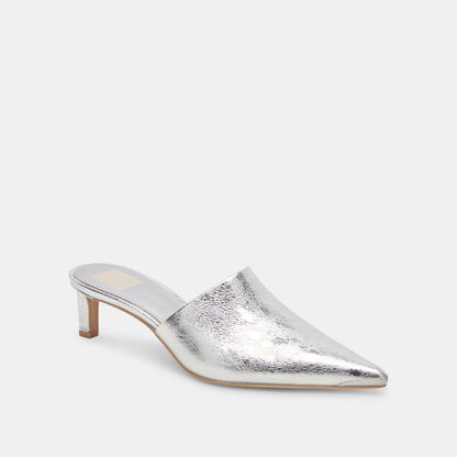 LEXY HEELS SILVER DISTRESSED LEATHER