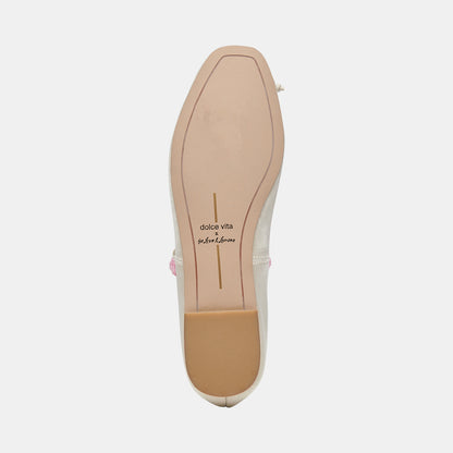 LILLY BALLET FLATS IVORY MULTI SATIN