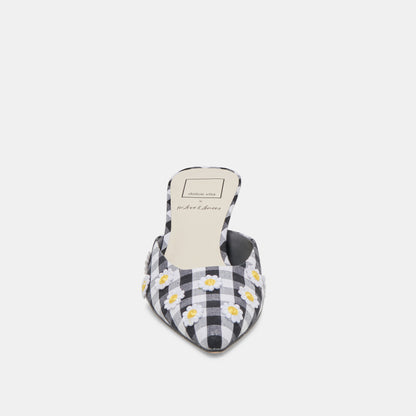 LILOU HEELS BLACK WHITE GINGHAM