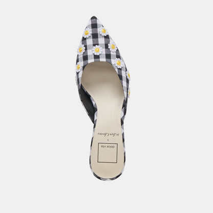 LILOU HEELS BLACK WHITE GINGHAM