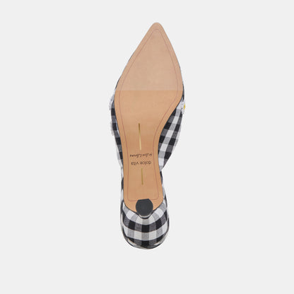 LILOU HEELS BLACK WHITE GINGHAM