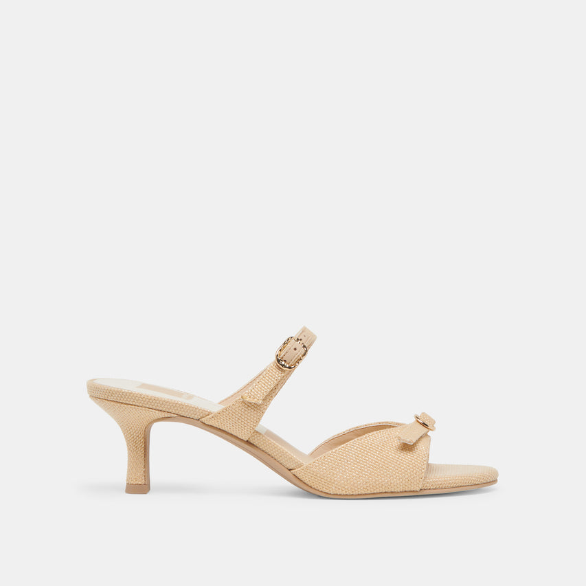 LORALI HEELS LT NATURAL RAFFIA