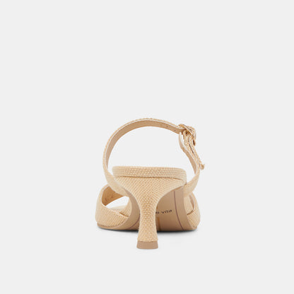 LORALI HEELS LT NATURAL RAFFIA