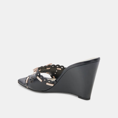 MADALE WEDGES MIDNIGHT PATENT LEATHER