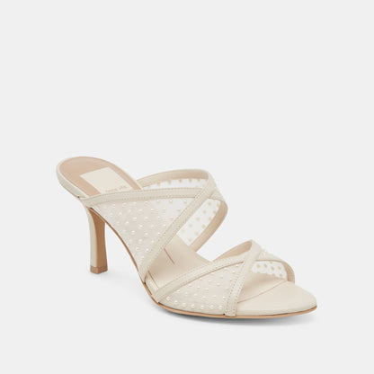 MANDEL PEARL HEELS IVORY MESH