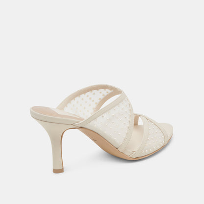 MANDEL PEARL HEELS IVORY MESH