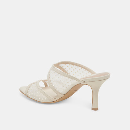 MANDEL PEARL HEELS IVORY MESH