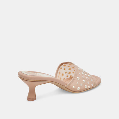 MEEZA PEARL HEELS BLUSH MESH