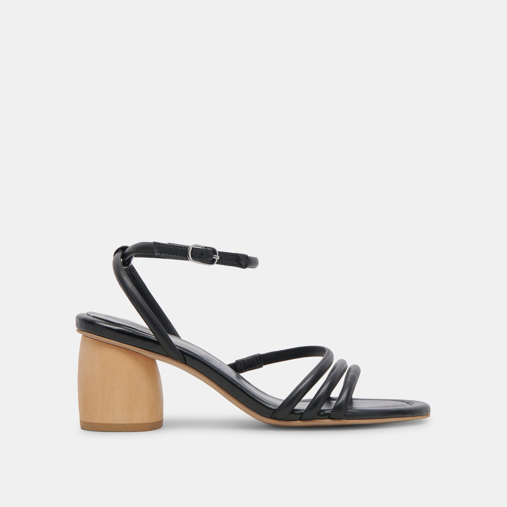 MIKAEL HEELS BLACK LEATHER