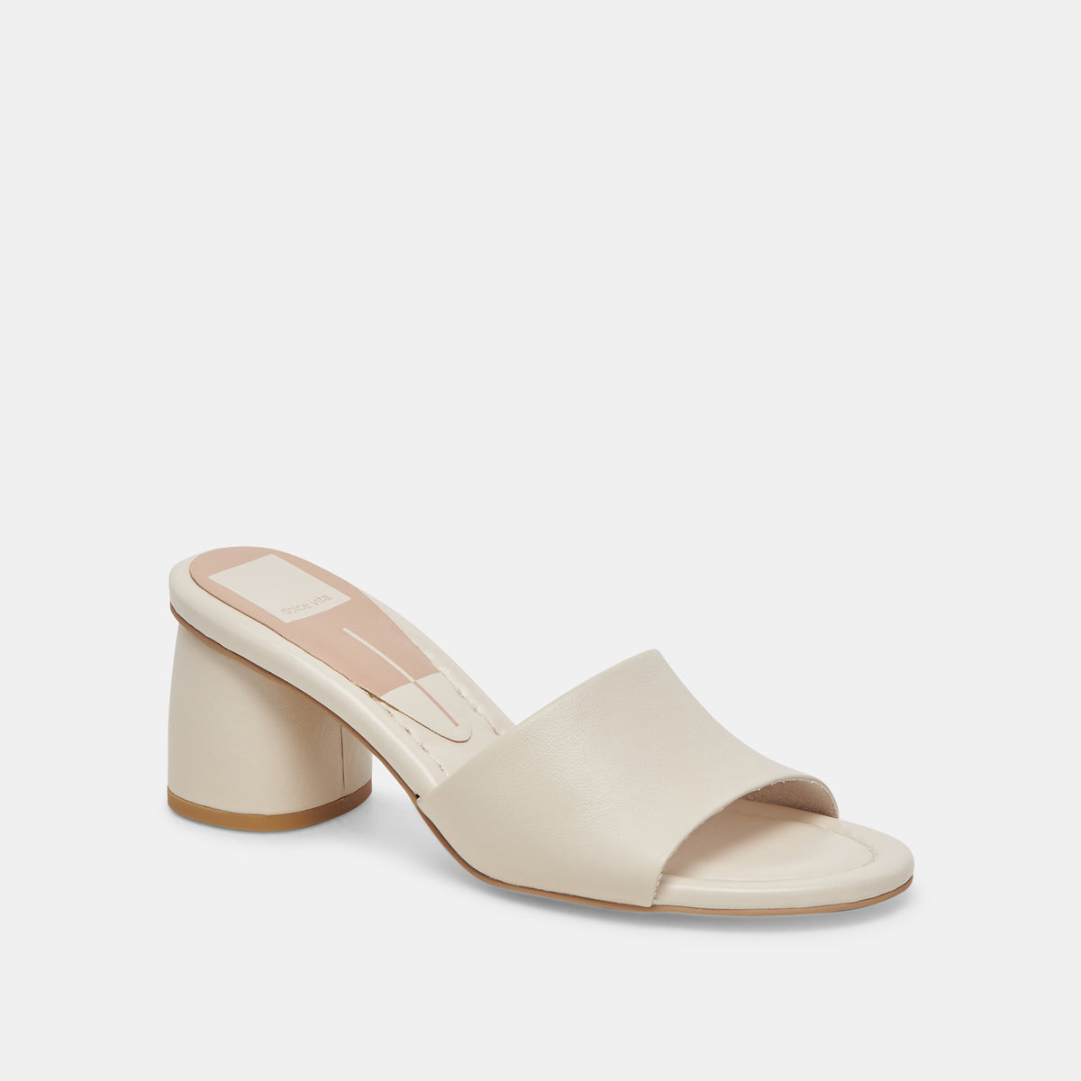 MINNY DRESS WIDE HEELS IVORY LEATHER – Dolce Vita