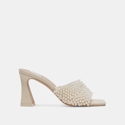 NANDY PEARL HEELS VANILLA PEARLS