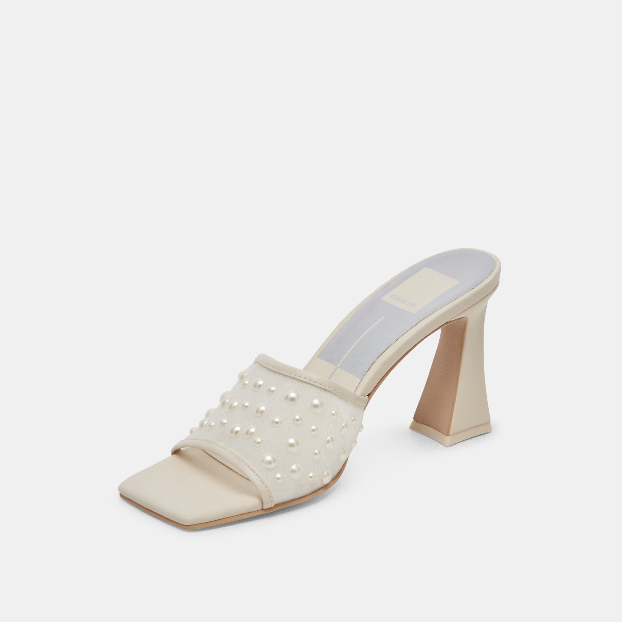 NARDA PEARL HEELS IVORY MESH – Dolce Vita