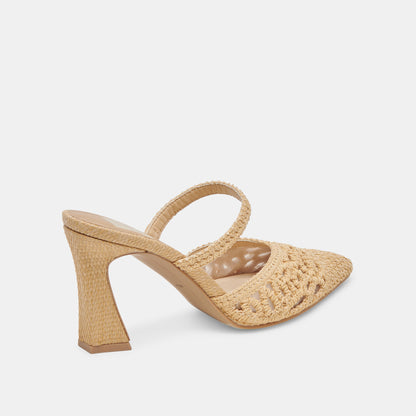 NASSAU HEELS NATURAL RAFFIA