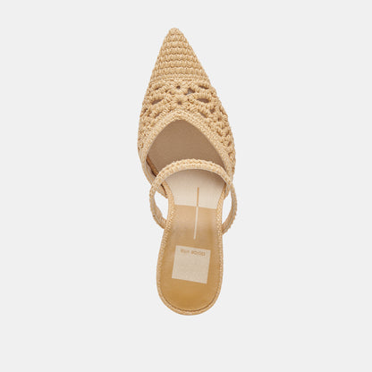 NASSAU HEELS NATURAL RAFFIA