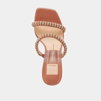 NOLAH HEELS TAN MULTI BEADS