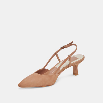 ODELA WIDE HEELS TOFFEE SUEDE