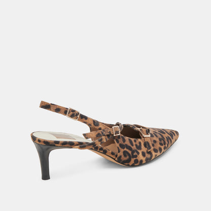 PAMLA MID WIDE HEELS LEOPARD SUEDE