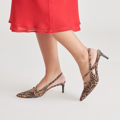 PAMLA MID HEELS LEOPARD SUEDE