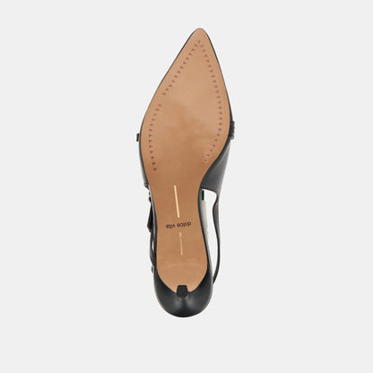 PAMLA MID WIDE HEELS MIDNIGHT CRINKLE PATENT