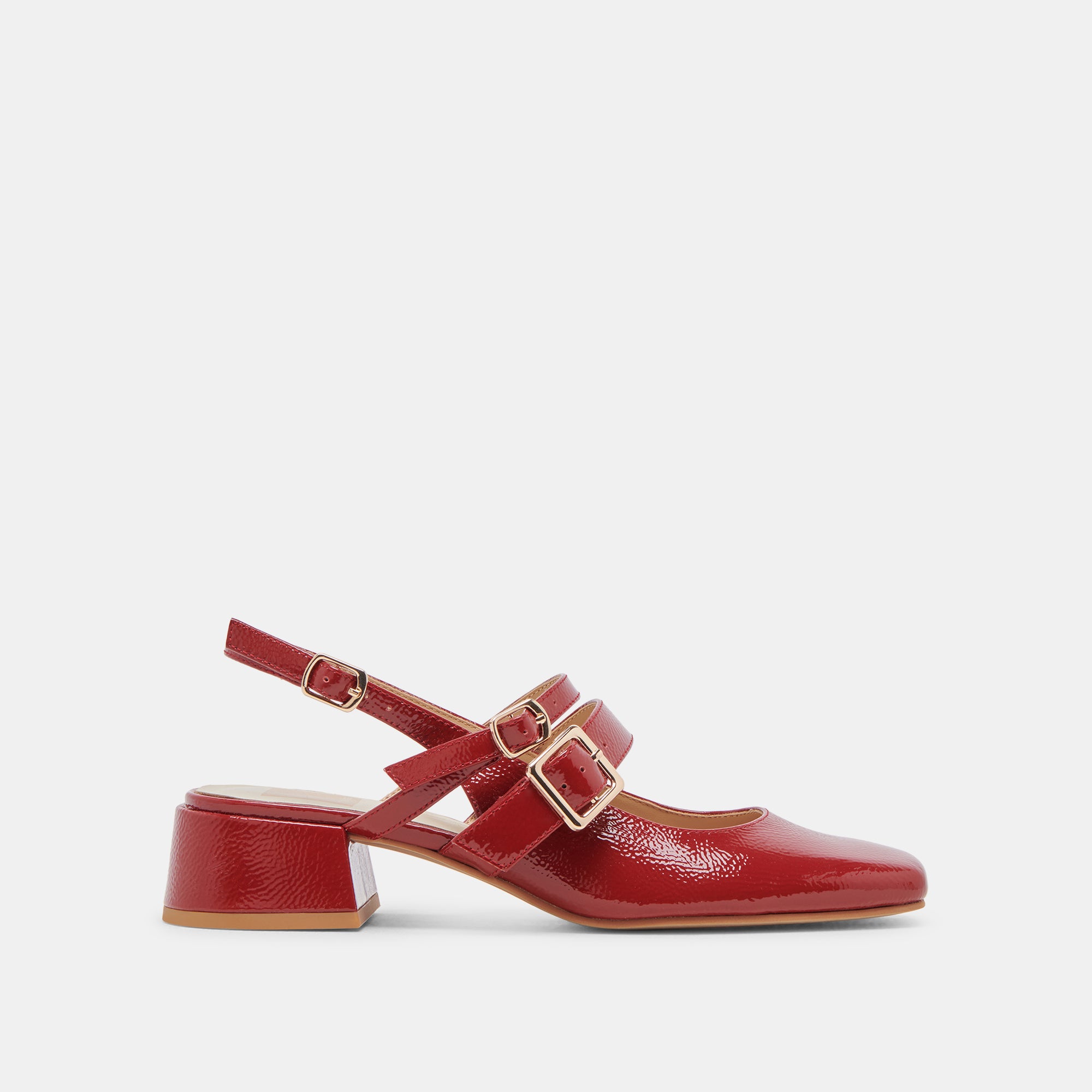 PATZY HEELS CRIMSON CRINKLE PATENT LEATHER – Dolce Vita