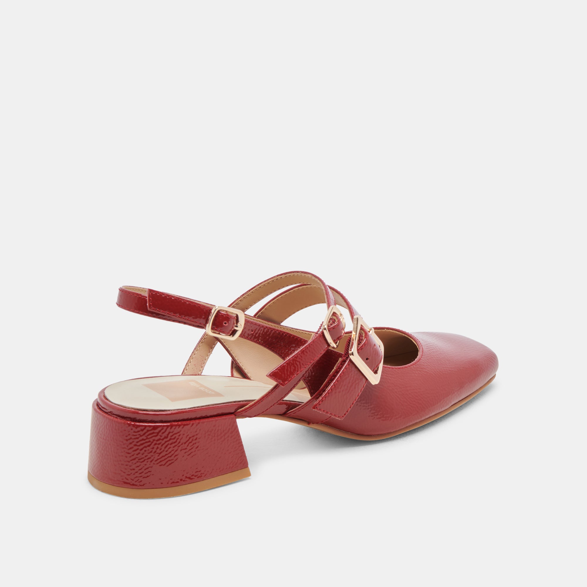 PATZY HEELS CRIMSON CRINKLE PATENT LEATHER