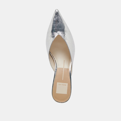 SARINA HEELS SILVER DISTRESSED LEATHER