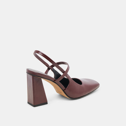 SOYER HEELS BURGUNDY CRINKLE PATENT