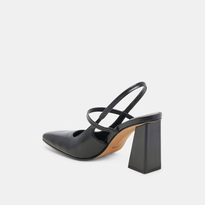 SOYER HEELS MIDNIGHT CRINKLE PATENT