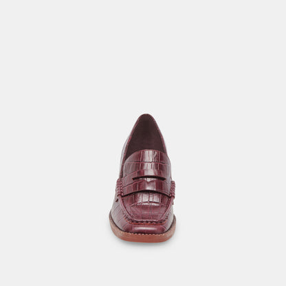 TALIE LOAFERS CABERNET EMBOSSED LEATHER