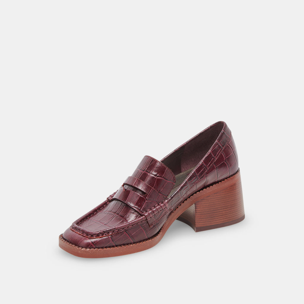 Talie Loafers Cabernet Embossed Leather – Dolce Vita