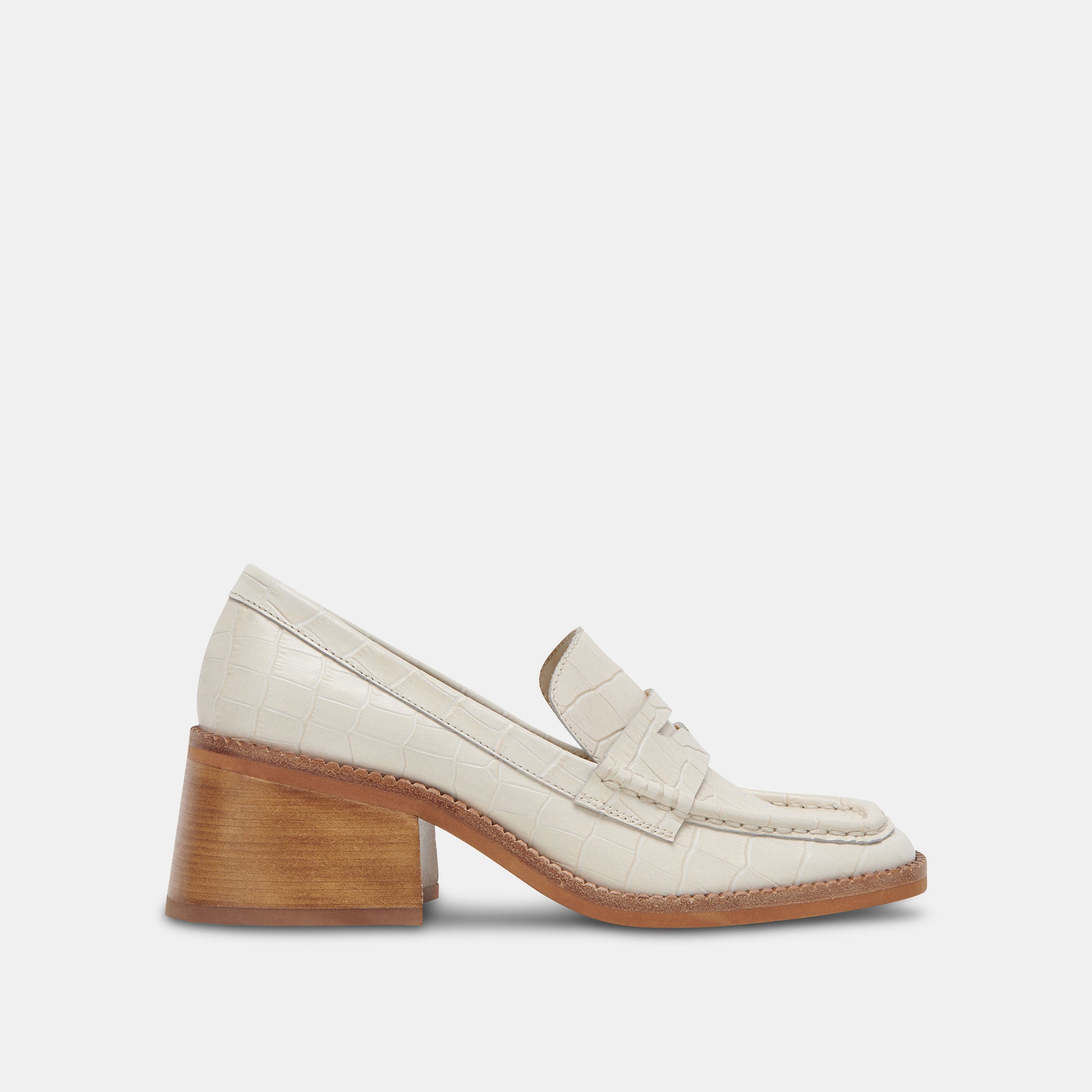 TALIE LOAFERS IVORY EMBOSSED LEATHER – Dolce Vita