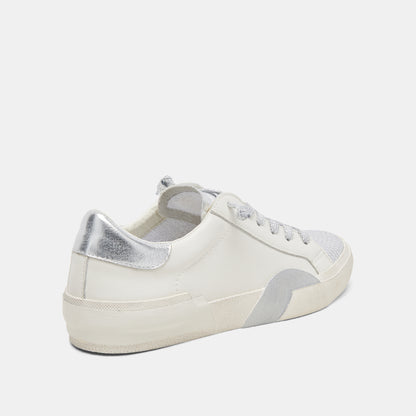 ZINA SNEAKERS WHITE SILVER LEATHER