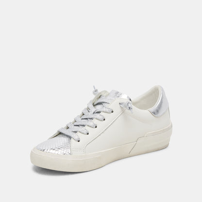 ZINA SNEAKERS WHITE SILVER LEATHER