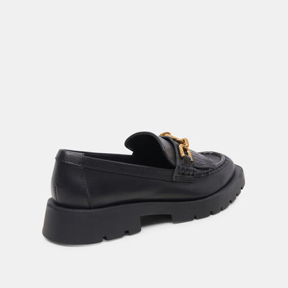 ERNA FLATS BLACK LEATHER