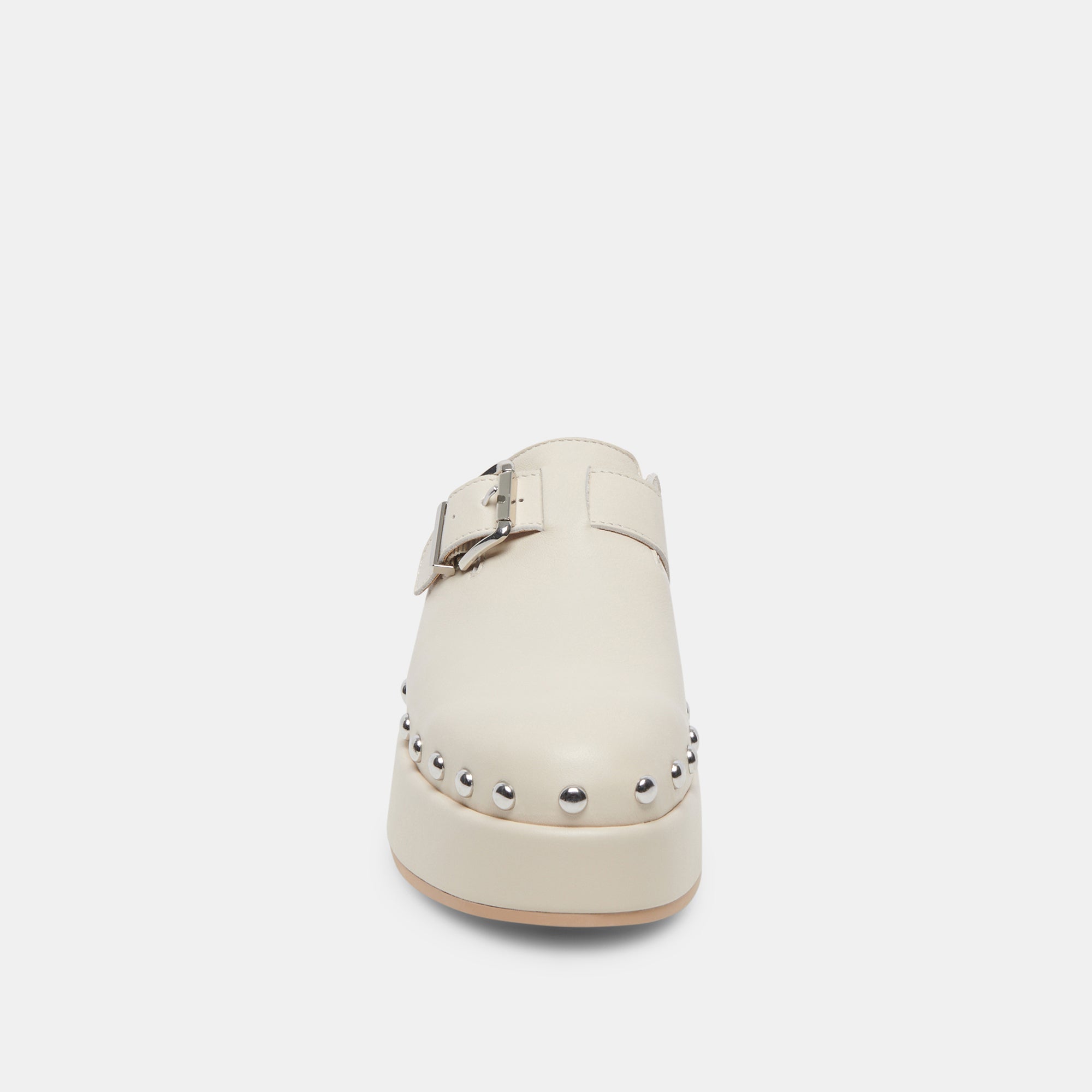 White on sale leather clogs