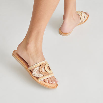 DANY SANDALS NATURAL MULTI RAFFIA