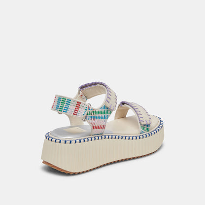 DEBRA SANDALS IVORY MULTI NUBUCK