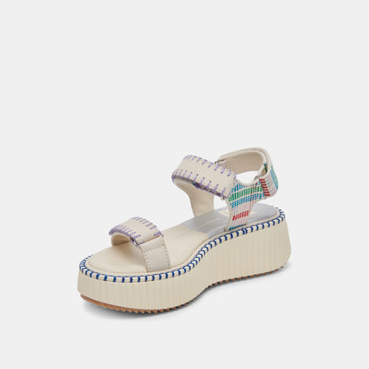 DEBRA SANDALS IVORY MULTI NUBUCK