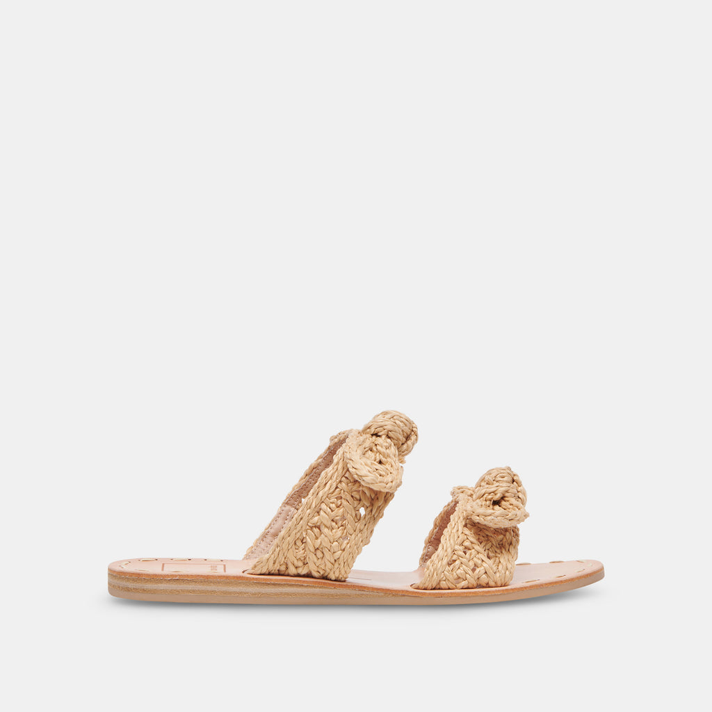 Dolce Vita Dasa Slide Sandal in Warm Natural Raffia