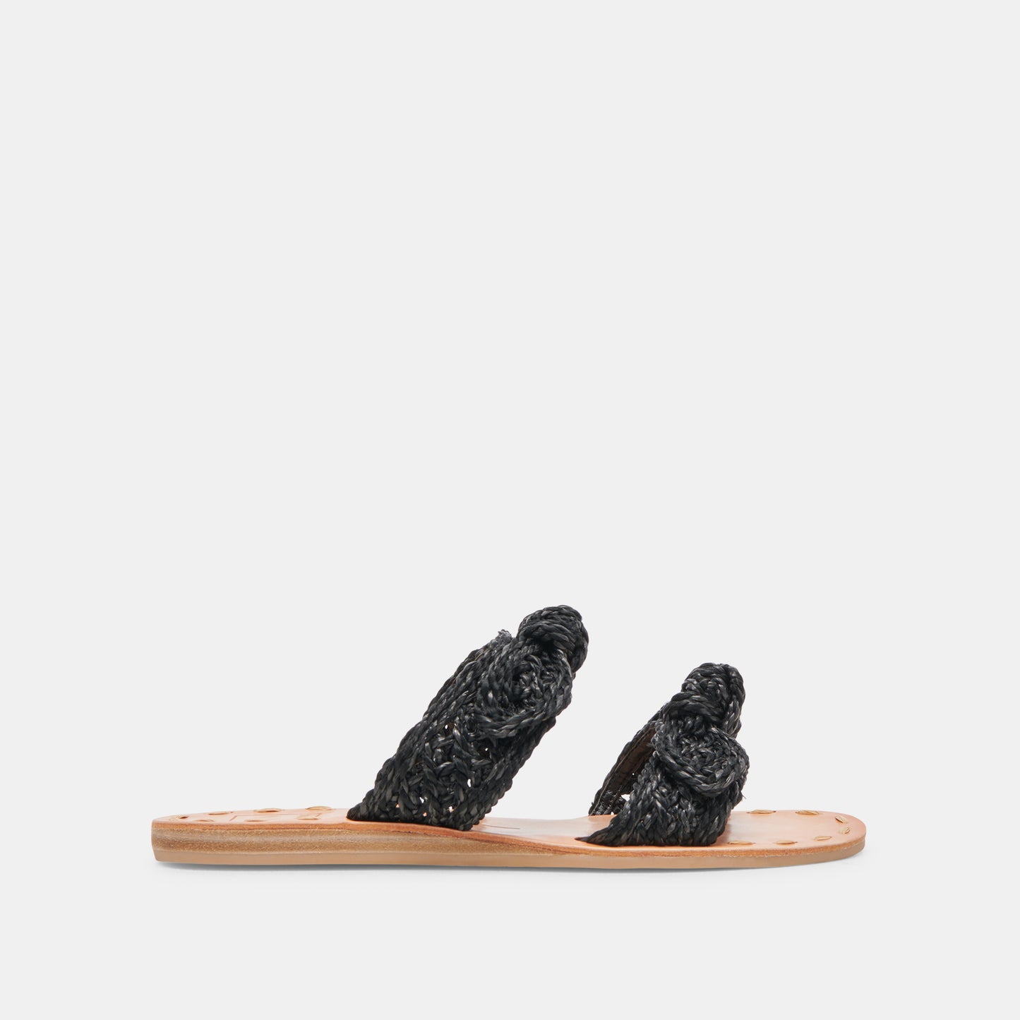 DINAH WIDE SANDALS ONYX RAFFIA