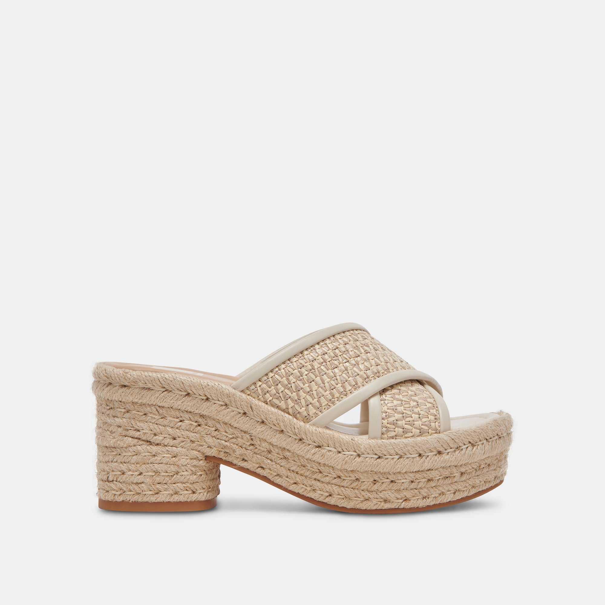 ELDORA HEELS NATURAL WHITE RAFFIA – Dolce Vita