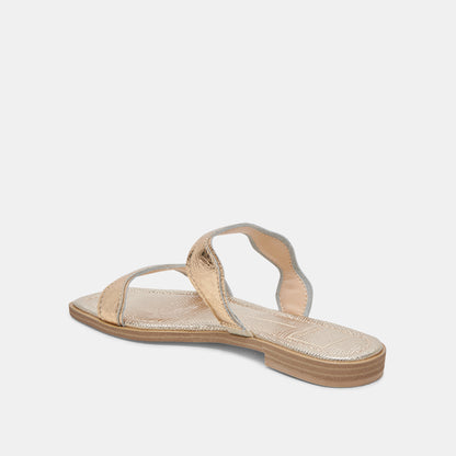 ILVA SANDALS GOLD DISTRESSED LEATHER