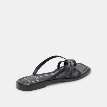 INDIGO SANDALS BLACK LEATHER