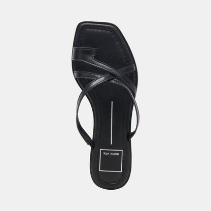 INDIGO SANDALS BLACK LEATHER