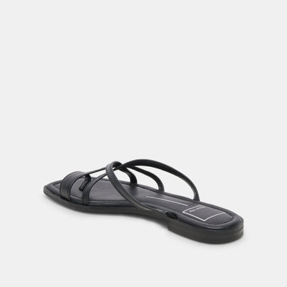 INDIGO SANDALS BLACK LEATHER